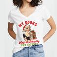 Smut Reader Christmas My Books May Be Naughty But I'm Nice Women's Jersey Short Sleeve Deep V-Neck Tshirt