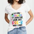 So Long Preschool Pre-K Here I Come Graduation Women's Jersey Short Sleeve Deep V-Neck Tshirt