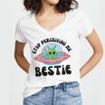Stop Perceiving Me Bestie Alien Neurodivergent Introvert Women's Jersey Short Sleeve Deep V-Neck Tshirt Stop Perceiving Me Bestie Alien Neurodivergent Introvert Women's Jersey Short Sleeve Deep V-Neck Tshirt