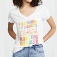 i Survived My Fiance's Nursing Degree Graduation Groovy Premium Women's Jersey Short Sleeve Deep V-Neck Tshirt