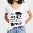 The Tassel Was Worth The Hassle Shirt Graduation TShirt Women's Jersey Short Sleeve Deep V-Neck Tshirt