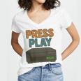 VHS Cassette Retro Analog Nostalgia Theme Women's Jersey Short Sleeve Deep V-Neck Tshirt VHS Cassette Retro Analog Nostalgia Theme Women's Jersey Short Sleeve Deep V-Neck Tshirt