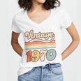 Vintage 1970 Birthday Retro Style 70's Born Nostalgia Outfit Premium Tri-Blend Women's Jersey Short Sleeve Deep V-Neck Tshirt Vintage 1970 Birthday Retro Style 70's Born Nostalgia Outfit Premium Tri-Blend Women's Jersey Short Sleeve Deep V-Neck Tshirt