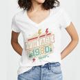 Vintage 1980 Retro Badge Decade Nostalgia Graphic Emblem Premium Tri-Blend Women's Jersey Short Sleeve Deep V-Neck Tshirt Vintage 1980 Retro Badge Decade Nostalgia Graphic Emblem Premium Tri-Blend Women's Jersey Short Sleeve Deep V-Neck Tshirt