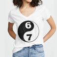 Vintage 6 7 Yin Yang Namaste Six Seven Nostalgia Women's Jersey Short Sleeve Deep V-Neck Tshirt