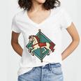 Vintage Carousel Horse Merry Go Round Nostalgia Art Premium Women's Jersey Short Sleeve Deep V-Neck Tshirt