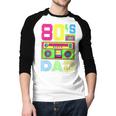 80s Dad 1980s Fashion Eighties Theme Outfit Fathers Day 80's Men Baseball Raglan Shirt