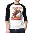 Ain't My First Rodeo Bull Riding Cowboy Dad Rider Boy Men Men Baseball Raglan Shirt