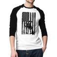 American Flag USA Patriot Boxer Dog Dad Men Baseball Raglan Shirt