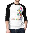 Autism Awareness Ribbon Mom Dad Kids Autistic Support Autism Men Baseball Raglan Shirt