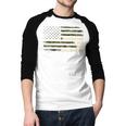 Awesome Like My Daughter Men Fathers Day American Flag Dad Men Baseball Raglan Shirt