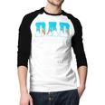 Baseball Dad Ice Cream Drip Happy Fathers Day Men Baseball Raglan Shirt