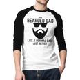 Bearded Dad Beard Humor Superhero Men Baseball Raglan Shirt