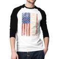 Best Dad Ever US American Flag For Father's Day Men Men Baseball Raglan Shirt