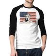 Best Dog Dad Ever American Flag American Bully Dad Men Baseball Raglan Shirt