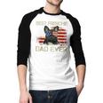 Best Frenchie Dad Ever Bulldog American Flag Men Baseball Raglan Shirt
