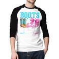 Boots Or Bows Dad Loves You Gender Reveal Party Men Baseball Raglan Shirt