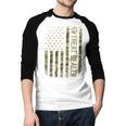 Camo Cat Treat Dealer American Flag US Cat Dad 4th Of July For Men Women Men Baseball Raglan Shirt