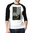 Camo Deer American Flag Graphic Hunting Men Dad Boys Men Baseball Raglan Shirt