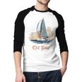 Cat Dad Vintage Catamaran Sailing Men Baseball Raglan Shirt