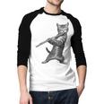 Cat Playing Flute For Cat Lover Cat Mom Cat Dad Men Baseball Raglan Shirt Cat Playing Flute For Cat Lover Cat Mom Cat Dad Men Baseball Raglan Shirt