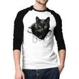 Cat Torn Cloth For Cat Lover Cat Dad Cat Mom Men Baseball Raglan Shirt