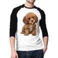 Cavapoo Breed Pet Lover Art Dog For Mom Dad Kids Men Baseball Raglan Shirt