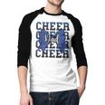 Cheer Dad Daddy Bow Sport Cheerleader Cheerleading Blue Men Baseball Raglan Shirt