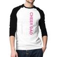 Cheer Dad Flag Pink Cheerleading Men Baseball Raglan Shirt