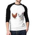Cool Chicken Art For Men Women Dad Rooster Chicken Farmer Men Baseball Raglan Shirt