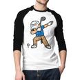 Dabbing Golfer Golfing Golfer Dad Men Boys Kids Youth Men Baseball Raglan Shirt