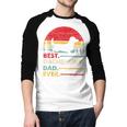 Dachshund Long Haired Best Dad Ever Dog Vintage Retro Men Baseball Raglan Shirt
