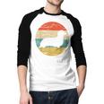 Dachshund Long Haired Dog Vintage Mom Dad Retro Men Baseball Raglan Shirt