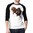Dachshund Shirt Doxie Mom Dad Love Wiener Dog Puppy Cute Tee Men Baseball Raglan Shirt