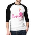 Dad Of B-Day Girl Flamazing Pink Flamingo Birthday Party Men Baseball Raglan Shirt Dad Of B-Day Girl Flamazing Pink Flamingo Birthday Party Men Baseball Raglan Shirt