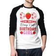 Dad Of The Berry First Birthday Girl Sweet Strawberry Men Baseball Raglan Shirt