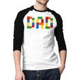 Dad Of The Birthday Boy Building Blocks Bricks Builder Men Baseball Raglan Shirt