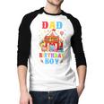 Dad Of The Birthday For Boy Circus Carnival Theme Party Men Baseball Raglan Shirt