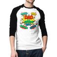 Dad Of The Birthday Boy Shirt Father Superhero Comic Party Men Baseball Raglan Shirt
