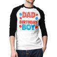 Dad Of The Birthday Boy Spider Web Party Men Baseball Raglan Shirt