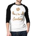 Dad Of The Birthday Cowboy Themed Birthday Boy Rodeo Cowboy Men Baseball Raglan Shirt Dad Of The Birthday Cowboy Themed Birthday Boy Rodeo Cowboy Men Baseball Raglan Shirt