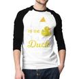 Dad Of The Birthday Duck Boy Rubber Duck Birthday Girl Men Baseball Raglan Shirt