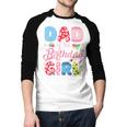 Dad Of The Birthday Girl Family Summer Beach Birthday Party Men Baseball Raglan Shirt