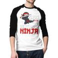 Dad Of The Birthday Ninja Daddy Party Best Father Boy Pop Men Baseball Raglan Shirt