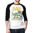 Dad Of The Birthday Party Outfit Dinosaur Squad Daddy Men Baseball Raglan Shirt