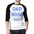 Dad Of The Boss Birthday Party Outfit Like A Boss Dad Men Baseball Raglan Shirt