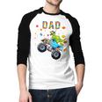 Dad Building Blocks Monster Truck Dinosaur Birthday Men Baseball Raglan Shirt Dad Building Blocks Monster Truck Dinosaur Birthday Men Baseball Raglan Shirt