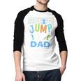 Dad Daddy Jump Squad Birthday Boy Trampoline Jumper Bday Men Baseball Raglan Shirt