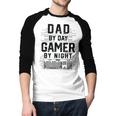 Dad By Day Gamer By Night Father's Day Gaming Men Baseball Raglan Shirt Dad By Day Gamer By Night Father's Day Gaming Men Baseball Raglan Shirt