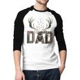 Dad Deer Hunting Camo Father Hunters Buck Camouflage Nature Men Baseball Raglan Shirt